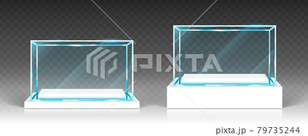 Glass showcase, display, exhibit transparent boxes 79735244