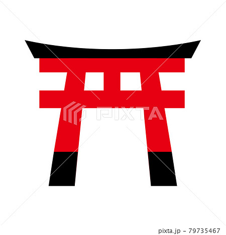 神社の鳥居のイラストのイラスト素材