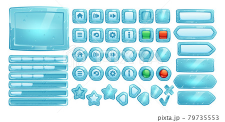 Ice buttons for ui game, gui elements 79735553
