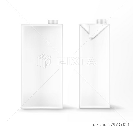 Milk or juice package mockup, white carton box Milk or juice package mockup, white carton box 79735811