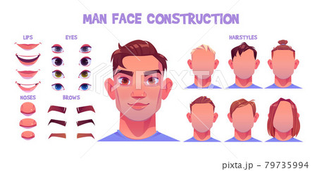 Man face constructor, avatar of male character Man face constructor, avatar of male character 79735994