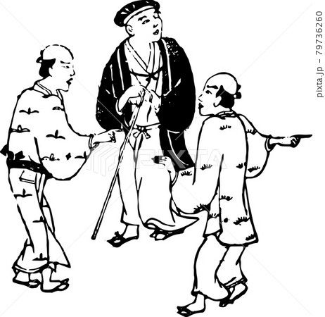 噂話をする男性たち 噂話をする男性たち 79736260