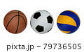 Basketball ,Soccer ball and Volleyball isolated on white Background. Team sport game concept. 79736505