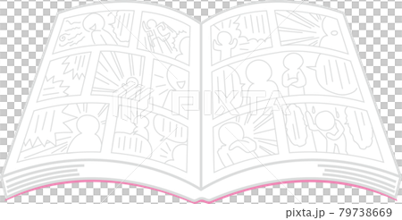 開いた漫画本_読み手_手前 79738669