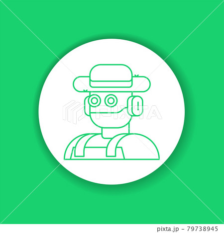 Futuristic robot farmer to increase efficiency. Agricultural IOT. Smart farming color glyph icon. Futuristic robot farmer to increase efficiency. Agricultural IOT. Smart farming color glyph icon. 79738945