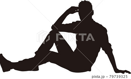 男性かっこいいシルエットのイラスト素材 男性かっこいいシルエットのイラスト素材