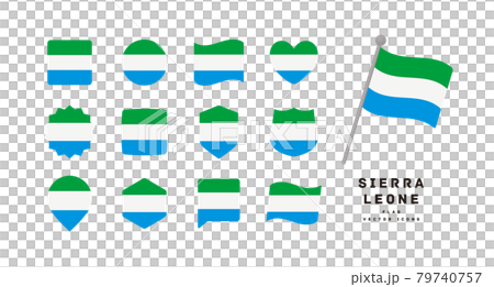 塞拉利昂國旗圖標設置各種形狀的矢量圖 塞拉利昂國旗圖標設置各種形狀的矢量圖 79740757