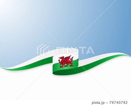 Welsh flag wavy abstract background. Vector illustration. Welsh flag wavy abstract background. Vector illustration. 79740792
