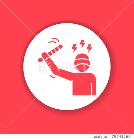 Threat to human life black glyph icon. Harassment, and violence. Human rights. Sign for web page, mobile app 79741260