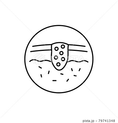 Skin cancer black icon. Dermatology disease. Isolated vector element. Skin cancer black icon. Dermatology disease. Isolated vector element. 79741348