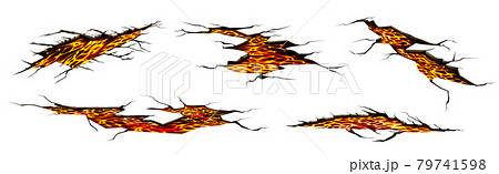 Lava in ground cracks, volcano magma glow texture Lava in ground cracks, volcano magma glow texture 79741598