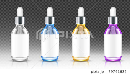 Realistic glass bottles with dropper serum or oil Realistic glass bottles with dropper serum or oil 79741625