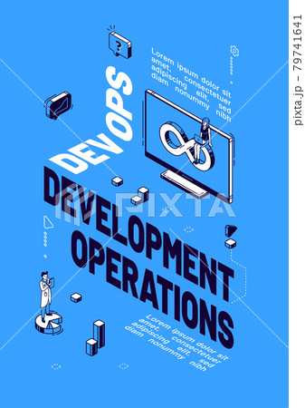 Vector poster of DevOps, development operations 79741641