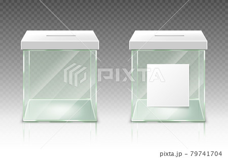 Empty donation box, glass plastic ballot container Empty donation box, glass plastic ballot container 79741704
