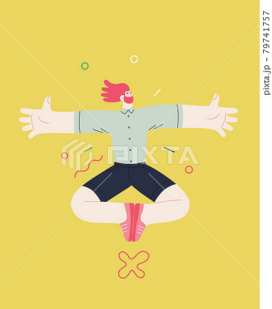Happiness - happy people jumping in the air cheerfully 79741757