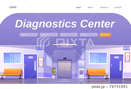 Diagnostics center cartoon landing page, clinic Diagnostics center cartoon landing page, clinic 79741991