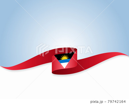 Antigua and Barbuda flag wavy abstract background. Vector illustration. Antigua and Barbuda flag wavy abstract background. Vector illustration. 79742164