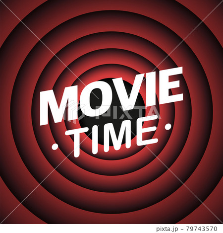 Retro cartoon movie style red background. Movie Time. Your text is here. Vector illustration. 79743570