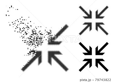 Moving and Halftone Pixelated Collide Arrows Icon Moving and Halftone Pixelated Collide Arrows Icon 79743822