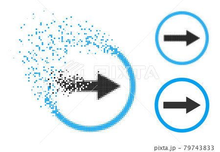 Disappearing and Halftone Dot Right Rounded Arrow Glyph Disappearing and Halftone Dot Right Rounded Arrow Glyph 79743833