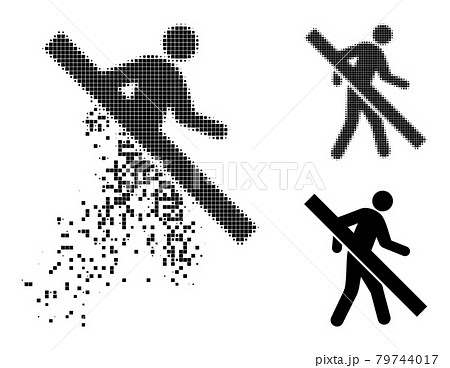 Burst and Halftone Dotted Forbidden Walking Man Glyph Burst and Halftone Dotted Forbidden Walking Man Glyph 79744017