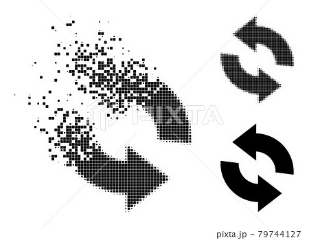 Erosion and Halftone Pixelated Refresh Glyph 79744127