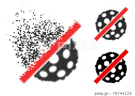 Destructed and Halftone Pixel Remove Microbe Spore Icon Destructed and Halftone Pixel Remove Microbe Spore Icon 79744129