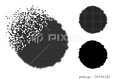 Destructed and Halftone Dot Core Glyph Destructed and Halftone Dot Core Glyph 79744185