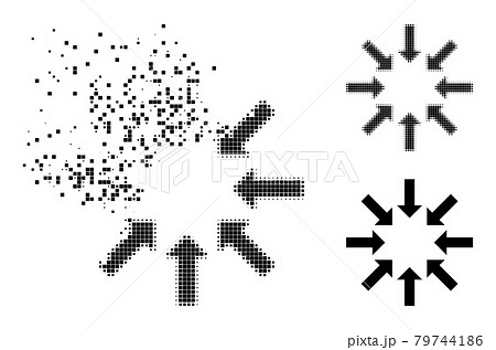 Decomposed and Halftone Pixel Collapse Arrows Glyph Decomposed and Halftone Pixel Collapse Arrows Glyph 79744186