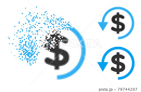 Burst and Halftone Pixelated Chargeback Icon 79744207