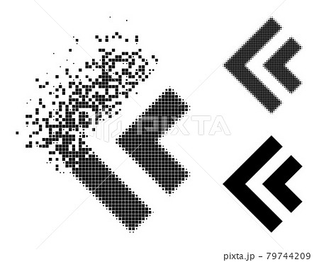 Erosion and Halftone Pixelated Shift Left Icon 79744209
