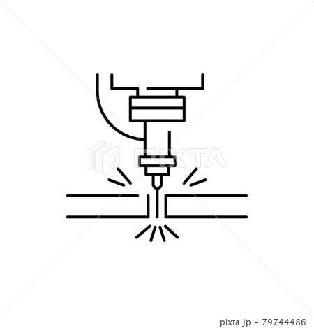 Metal cutting olor line icon. Pictogram for web page, mobile app, promo. 79744486