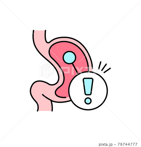 Gastritis olor line icon. Gastroesophageal reflux disease. Pictogram for web page, mobile app, promo. 79744777