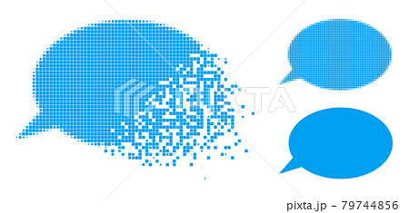 Broken and Halftone Dot Message Cloud Icon 79744856