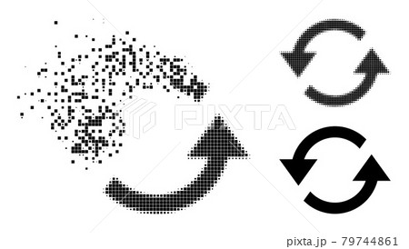 Dissolved and Halftone Pixel Refresh Arrows Glyph Dissolved and Halftone Pixel Refresh Arrows Glyph 79744861