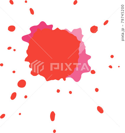 Red Watercolor stains, ink blots. Grunge element 79745200
