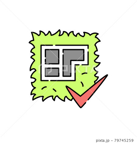 Land plot color line icon. Pictogram for web page, mobile app Land plot color line icon. Pictogram for web page, mobile app 79745259