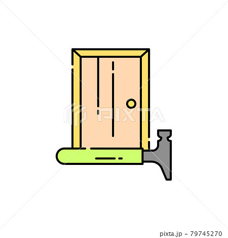 Installation doors color line icon. Pictogram for web page, mobile app 79745270