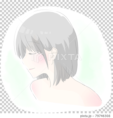 Female profile anime style bob hair Female profile anime style bob hair 79746308