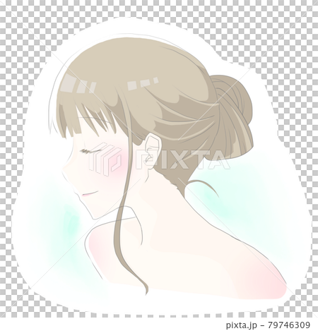 Profile of a woman Anime style odango hair 79746309