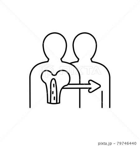 Bone marrow color line icon. Eating show. Autonomous sensory meridian response, sound waves as a symbol of enjoying sounds. Editable stroke. 79746440