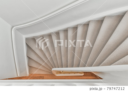 Stairs in the luxury hallway looking elegance Stairs in the luxury hallway looking elegance 79747212