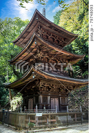 富谷観音の三重の塔(縦) 富谷観音の三重の塔(縦) 79748093