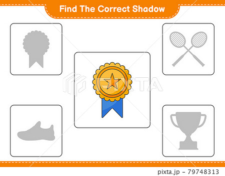 Find the correct shadow. Find and match the correct shadow of Trophy. Educational children game, printable worksheet, vector illustration Find the correct shadow. Find and match the correct shadow of Trophy. Educational children game, printable worksheet, vector illustration 79748313