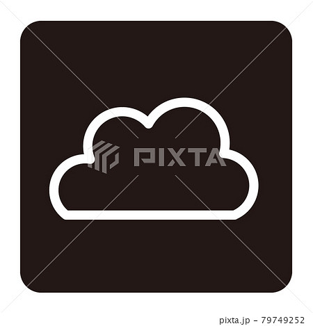 クラウドのシンプルなアイコン 白ヌキのイラスト素材