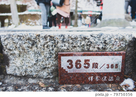 伊香保温泉街　石段　365段 79750356