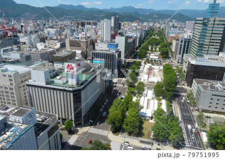 札幌　テレビ塔展望台　都市風景　オリンピックマラソン 79751995