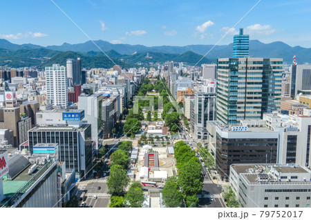 札幌　テレビ塔展望台　都市風景　オリンピックマラソン 79752017