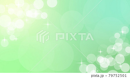 光とボケ玉の緑のアブストラクトフレーム 79752501