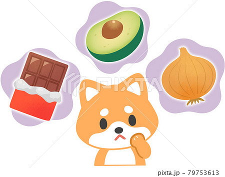 犬に与えてはいけない食べ物の例のイラスト素材